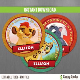 The Lion Guard Favor Tags 